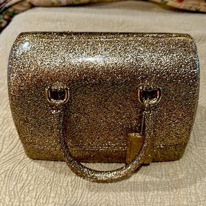 Furla candy bag in mint condition gold glitter